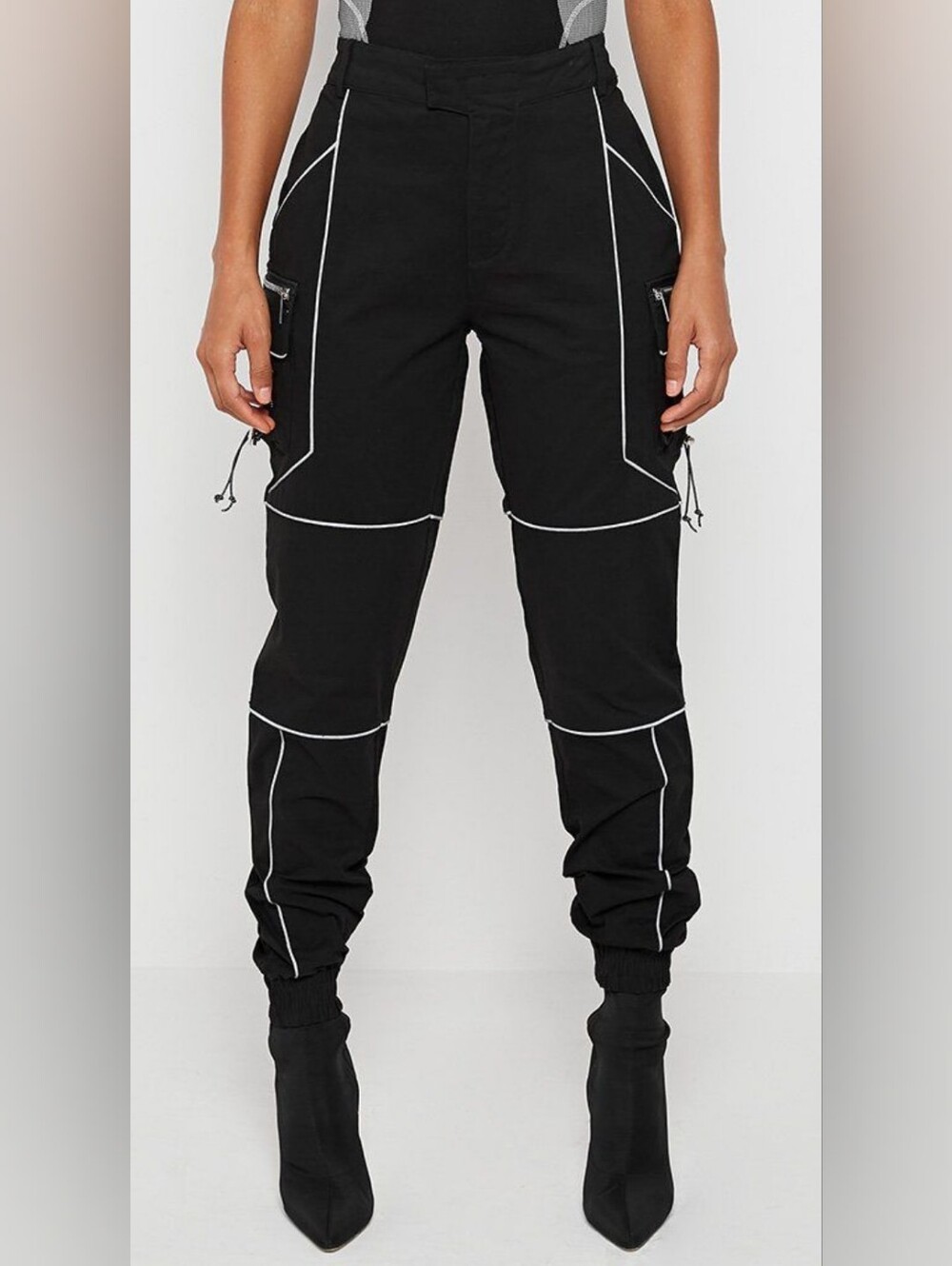 Manière De Voir Reflective Piping Cargo Joggers Size 12